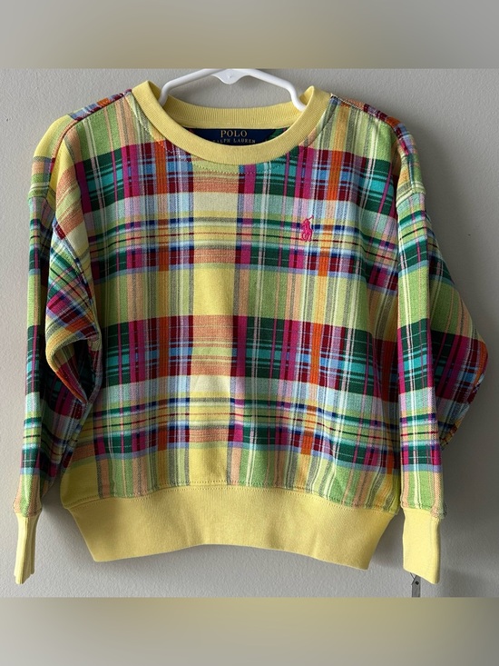 Polo Ralph Lauren Other - Polo Ralph Lauren Plaid French Terry Sweatshirt toddler girls size 3 NWT